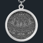 Charcoal Mandala   Silver Plated Necklace<br><div class="desc">Thank you for checking out my design. Follow my art on Instagram @MRNStudios or ko-fi.com/mrnstudios</div>