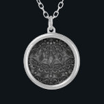 Charcoal Mandala   Silver Plated Necklace<br><div class="desc">Thank you for checking out my design. Follow my art on Instagram @MRNStudios or ko-fi.com/mrnstudios</div>