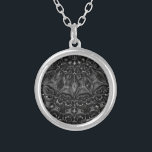 Charcoal Mandala   Silver Plated Necklace<br><div class="desc">Thank you for checking out my design. Follow my art on Instagram @MRNStudios or ko-fi.com/mrnstudios</div>