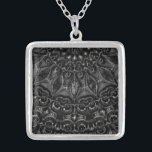 Charcoal Mandala   Silver Plated Necklace<br><div class="desc">Thank you for checking out my design. Follow my art on Instagram @MRNStudios or ko-fi.com/mrnstudios</div>