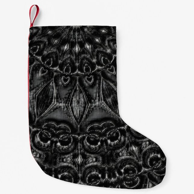 Charcoal Mandala   Small Christmas Stocking (Front)