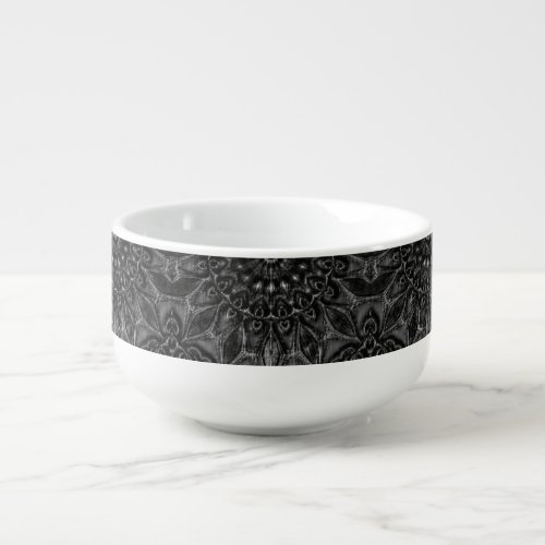 Charcoal Mandala  Soup Mug