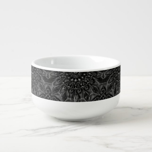 Charcoal Mandala  Soup Mug (Front)