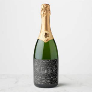 Charcoal Mandala   Sparkling Wine Label