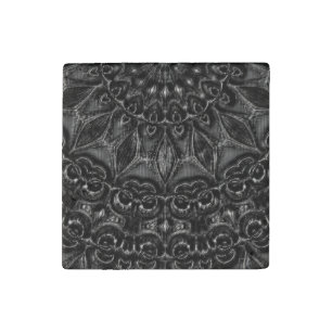 Charcoal Mandala Stone Magnet