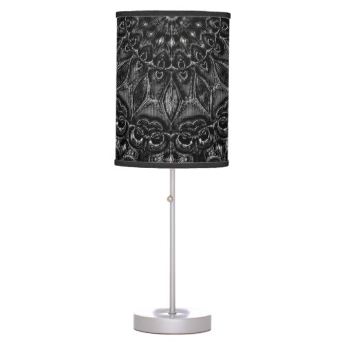 Charcoal Mandala  Table Lamp