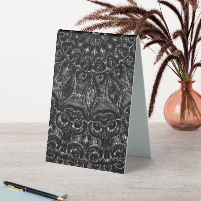 Charcoal Mandala  Table Tent Sign (In SItu (Table))