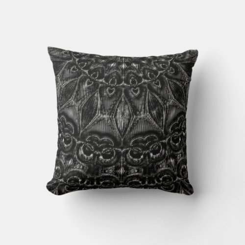 Charcoal Mandala  Throw Pillow