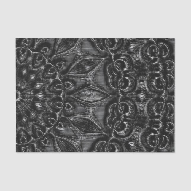 Charcoal Mandala  Tissue Paper (Front)