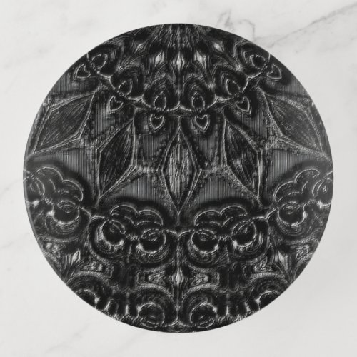 Charcoal Mandala  Trinket Tray