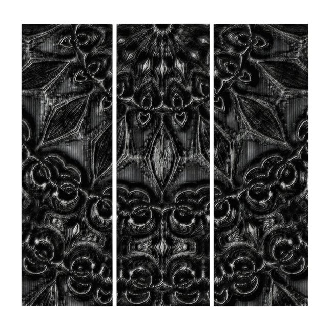 Charcoal Mandala  Triptych (Front)