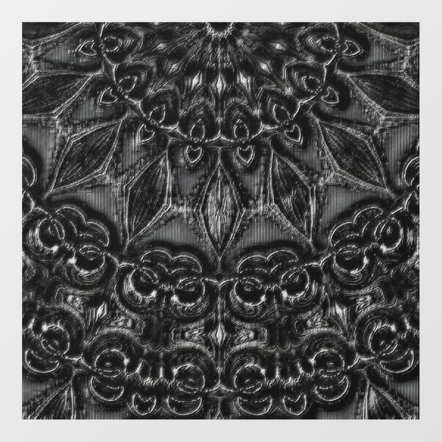 Charcoal Mandala  Wall Decal (Front)