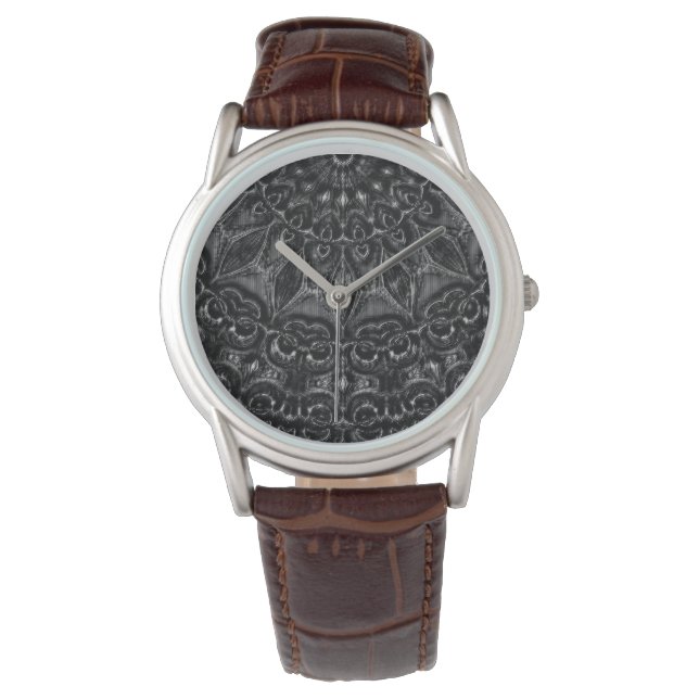 Charcoal Mandala  Watch (Front)