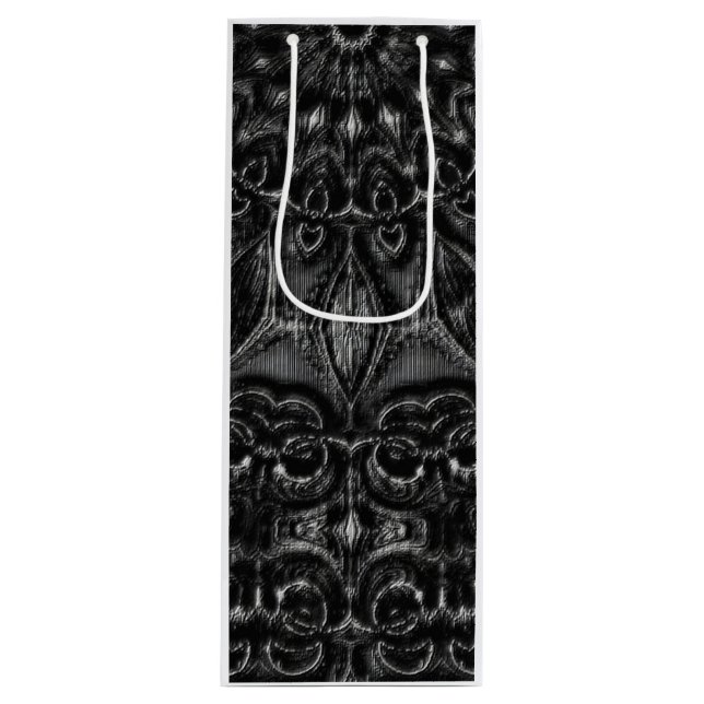 Charcoal Mandala   Wine Gift Bag (Front)