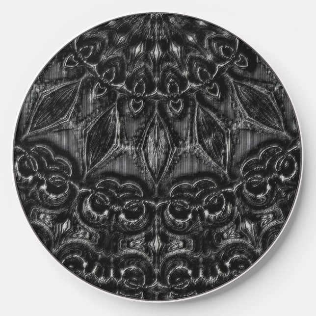 Charcoal Mandala  Wireless Charger (Front)