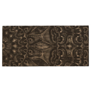 Charcoal Mandala Wood Flash Drive