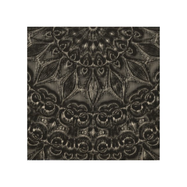 Charcoal Mandala  Wood Wall Art (Front)