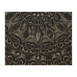 Charcoal Mandala  Wood Wall Art