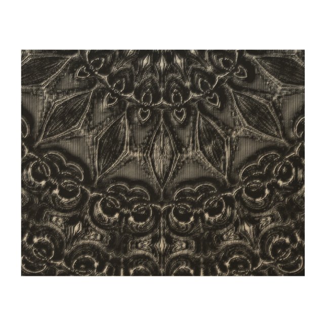 Charcoal Mandala  Wood Wall Art (Front)