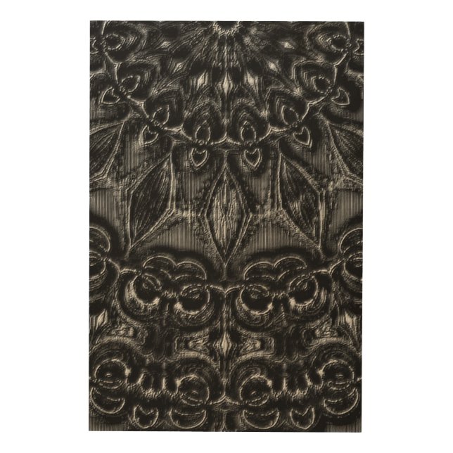Charcoal Mandala  Wood Wall Art (Front)