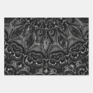 Charcoal Mandala  Wrapping Paper Sheets