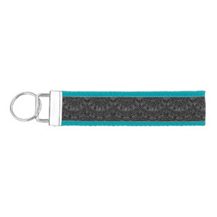 Charcoal Mandala Wrist Keychain