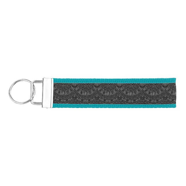 Charcoal Mandala  Wrist Keychain (Keys on Left)