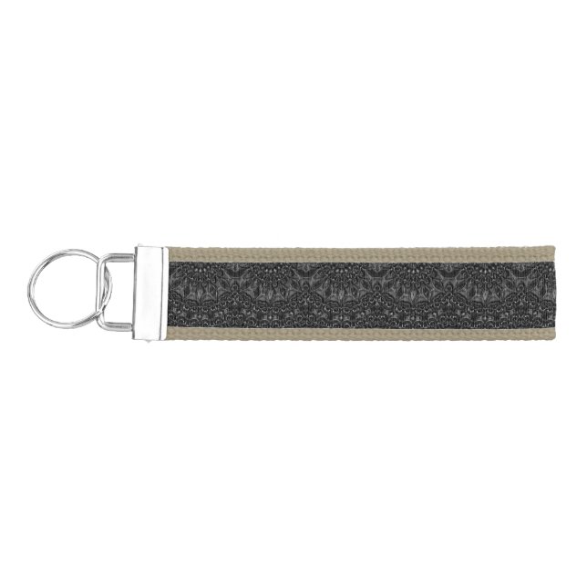 Charcoal Mandala  Wrist Keychain (Keys on Left)