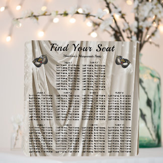 Charcoal Masquerade White Damask 10 Tables Seating Foam Board