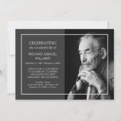 Charcoal Minimal Celebrating Life | Custom Photo Invitation (Front)