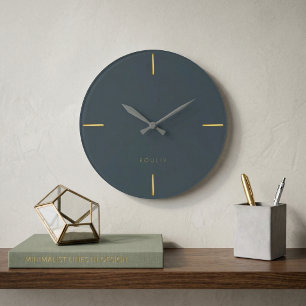 Charcoal Minimalist Architectural - Modern Large Clock