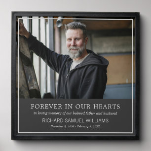 Charcoal Minimalist Custom Photo Memorial Keepsake Peel And Stick Photo Tile