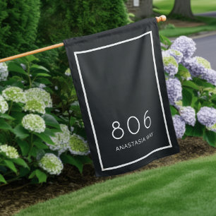 Charcoal   Modern House Number & Street Name Flag