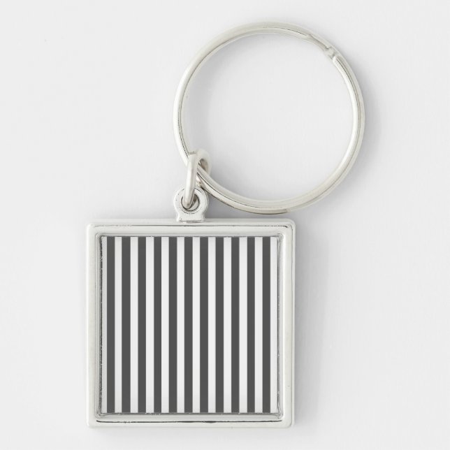 Charcoal Modern Stripes Keychain (Front)