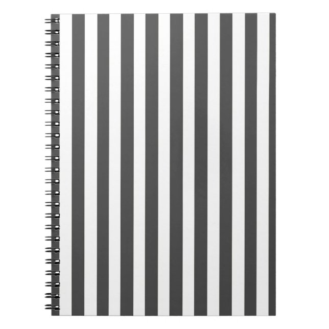 Charcoal Modern Stripes Notebook (Front)