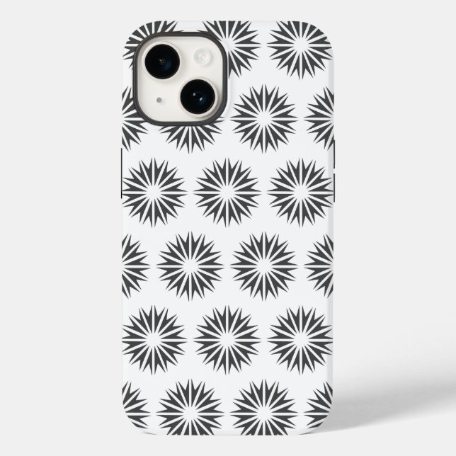 Charcoal Modern Sunbursts Case-Mate iPhone Case (Back)