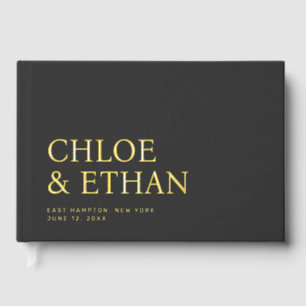 Charcoal Modern Wedding Foil Guest Book
