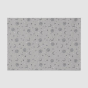 Charcoal Moons & Stars Tissue Paper