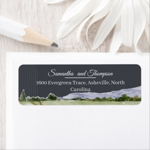 CHARCOAL Mountain Forest Arch Rustic Woodland La Label