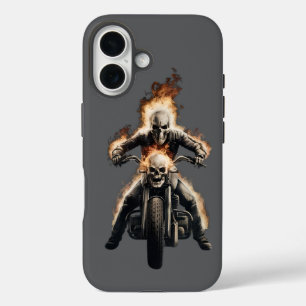 Charcoal Nightmare - Ink-Stained Skull iPhone Cove 16 Case