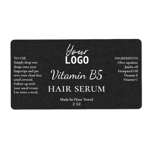 Charcoal Paper Texture Vitamin B5 Serum Labels