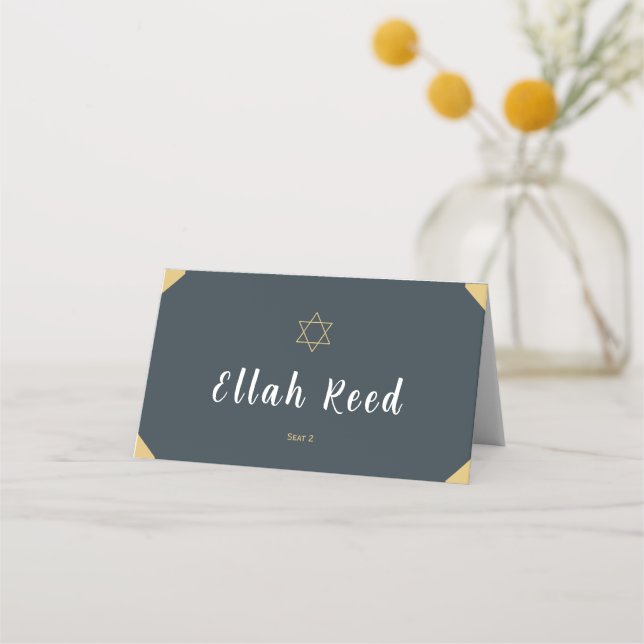 Charcoal Passover Place Card (Front)