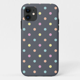 Charcoal Pastel Polka Dot iPhone 11 Case