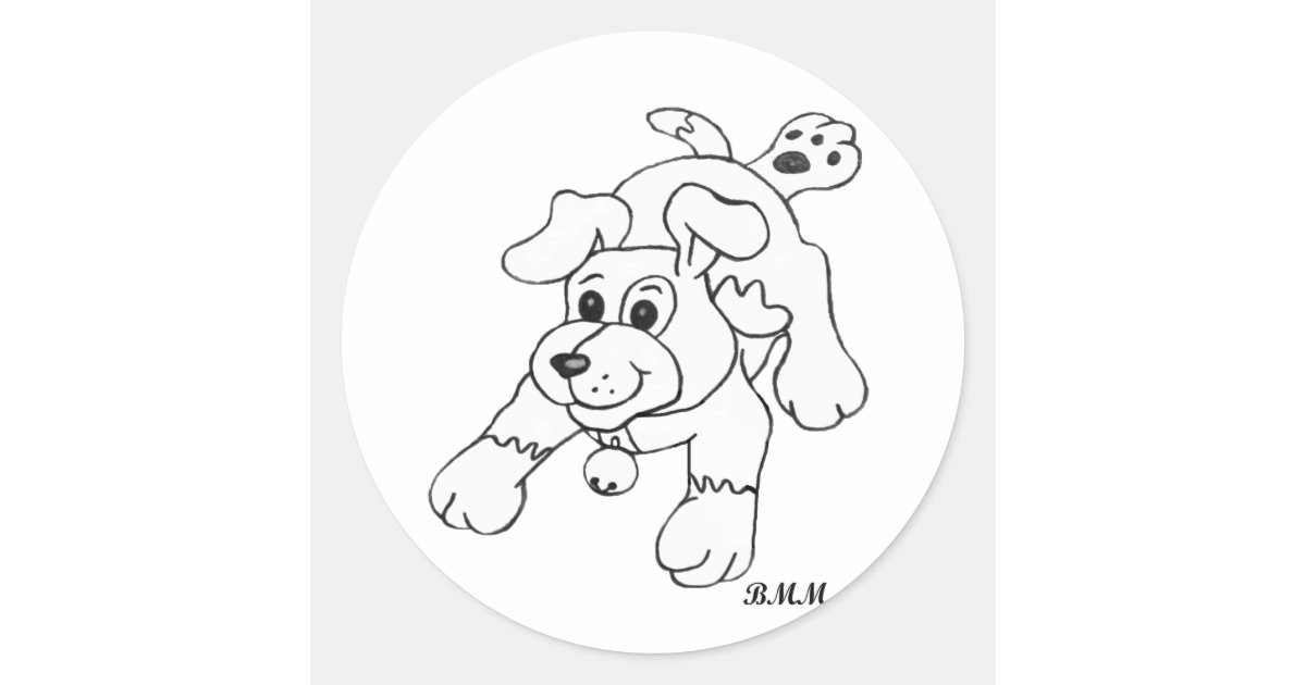 Charcoal Pencil Dog Classic Round Sticker Zazzle