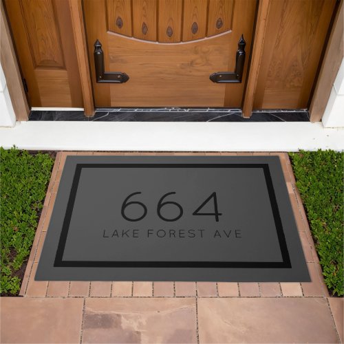 Charcoal Personalized Address Number Doormat