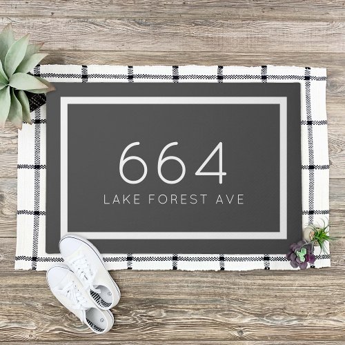 Charcoal Personalized Address Number Doormat