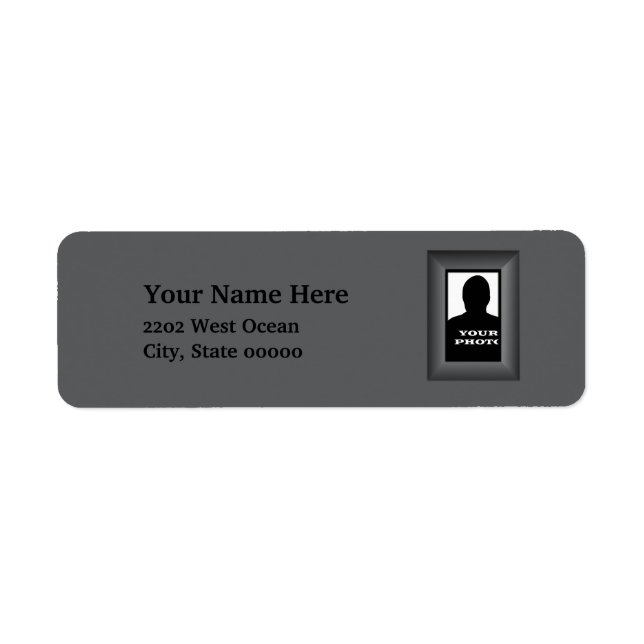 Charcoal Photo Frame Template Return Address Label (Front)