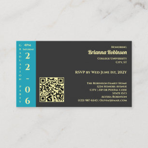 Charcoal Photo Modern Graduation Party Enclosure Card