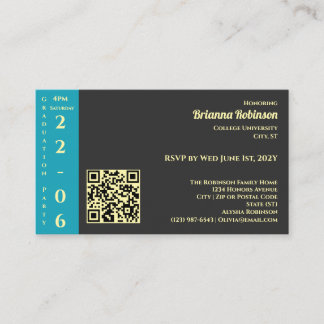 Charcoal Photo Modern Graduation Party Enclosure Card