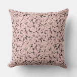 charcoal pink gray abstract throw pillow